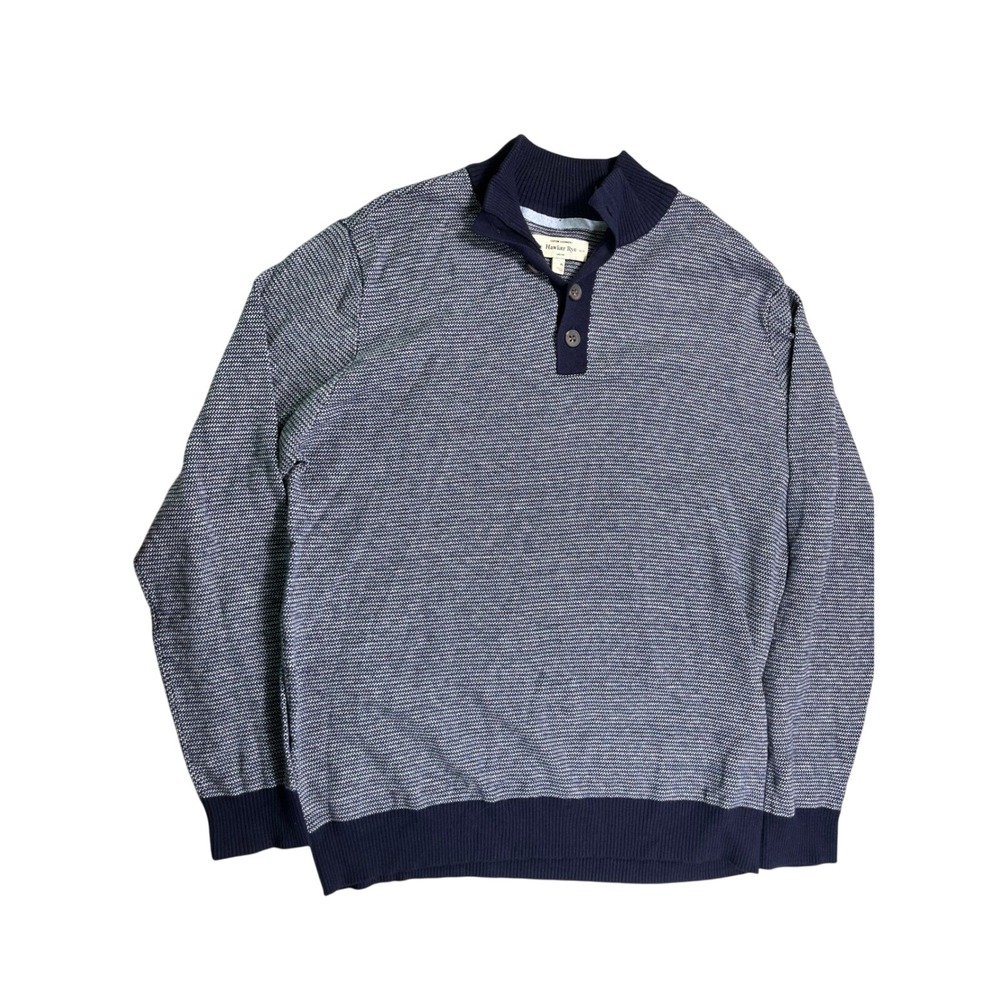 Hawker Rye Cotton Cashmere‎ Blend Quarter Button Mock Neck Sweater Men's XL